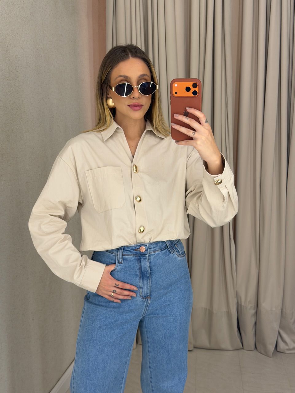 CAMISA NICOLE LISA AREIA