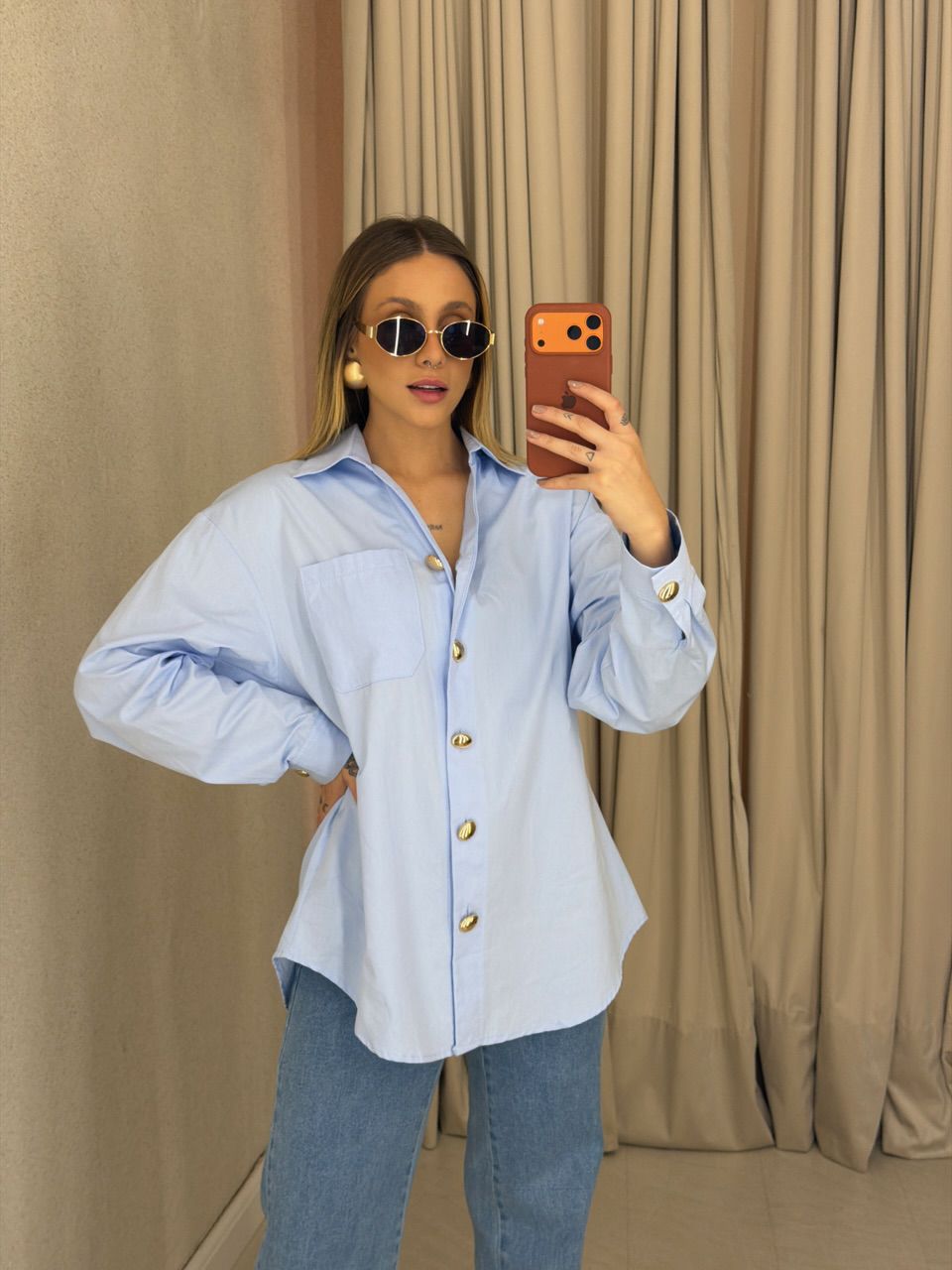 CAMISA NICOLE LISA AZUL