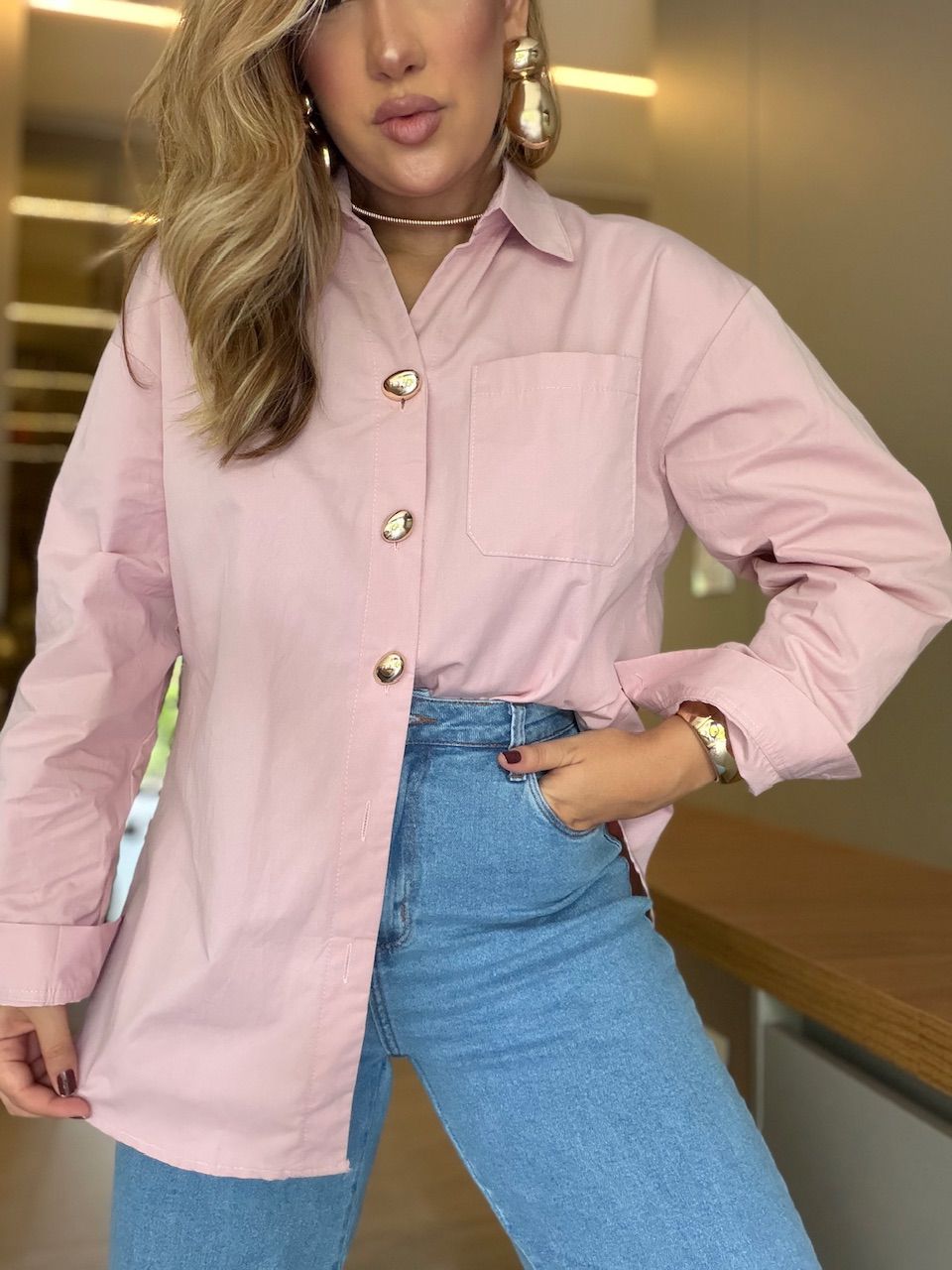 CAMISA NICOLE LISA ROSA