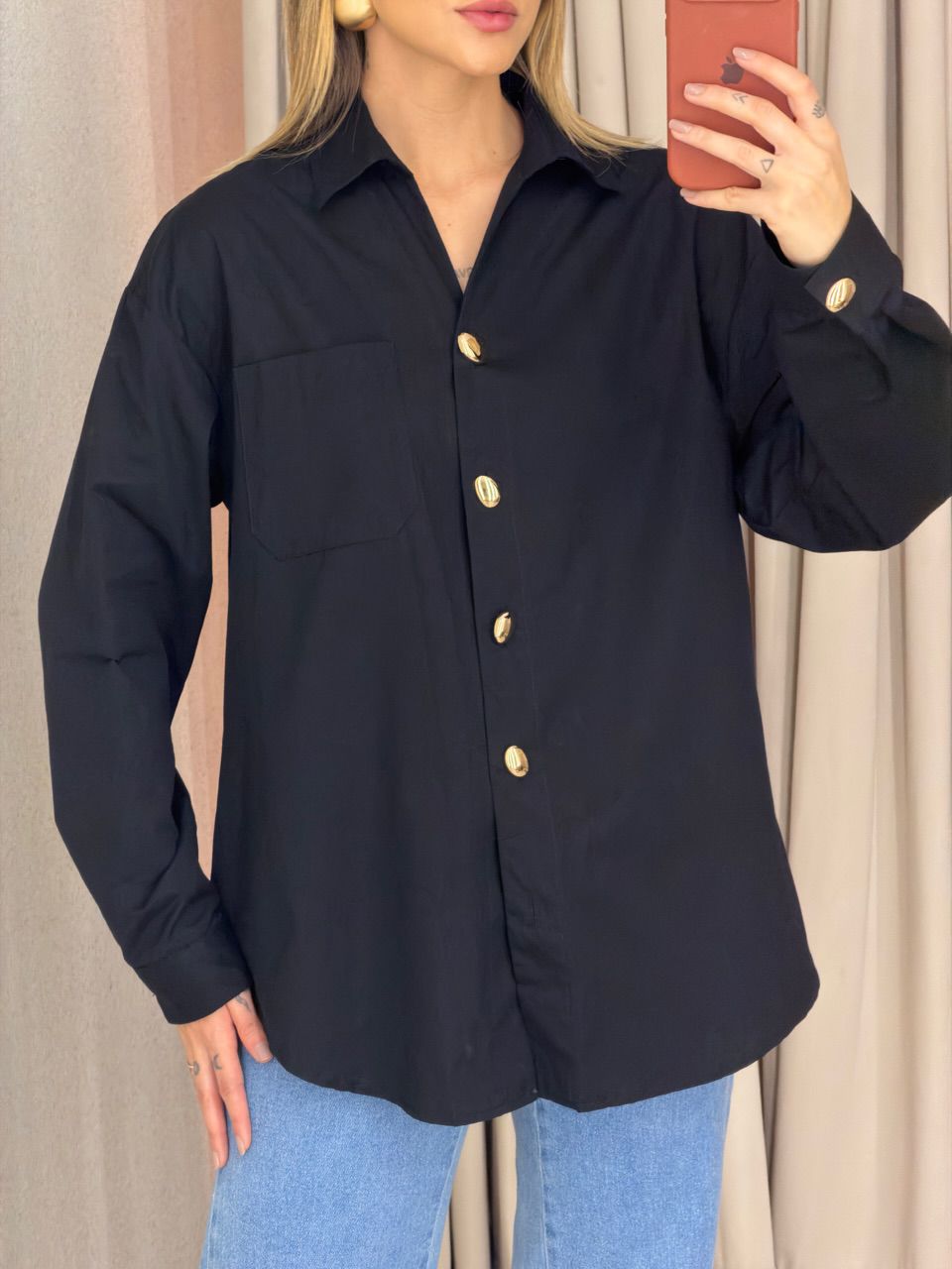 CAMISA NICOLE LISA PRETA