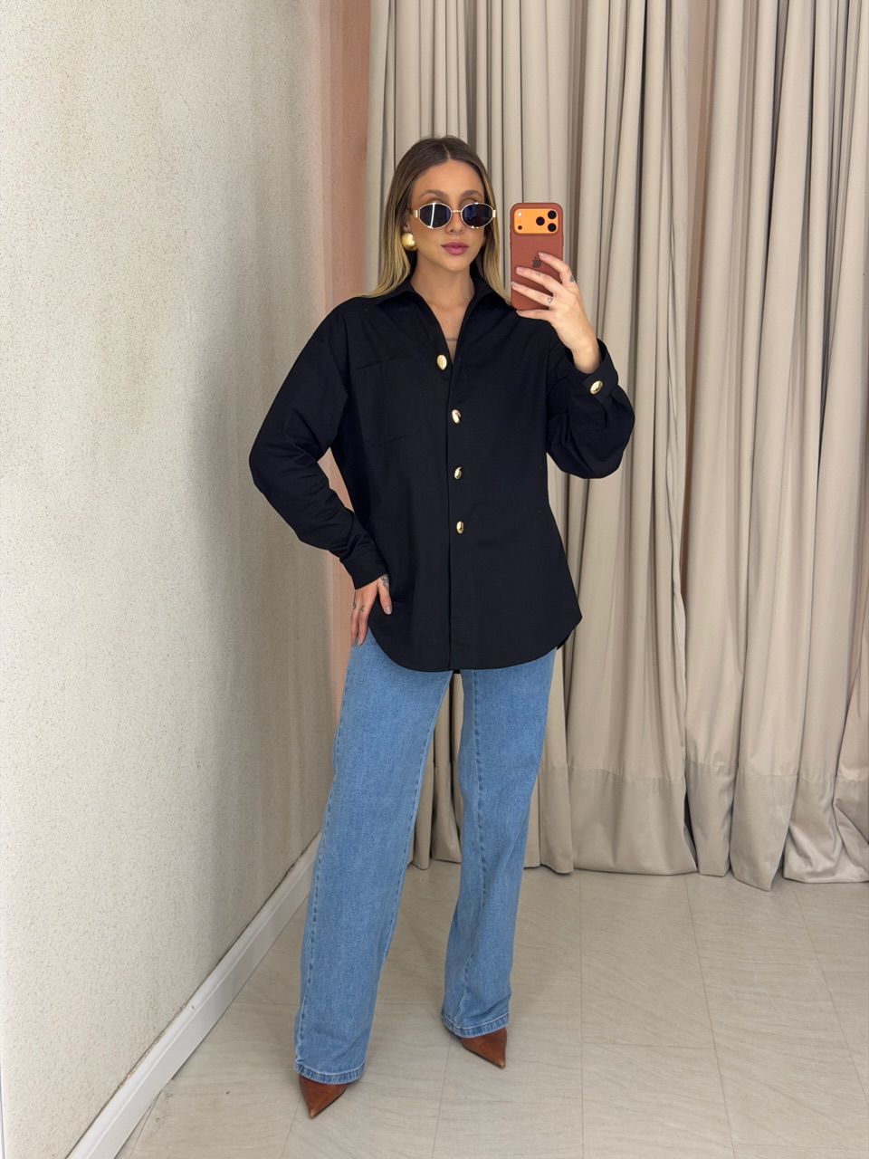 CAMISA NICOLE LISA PRETA