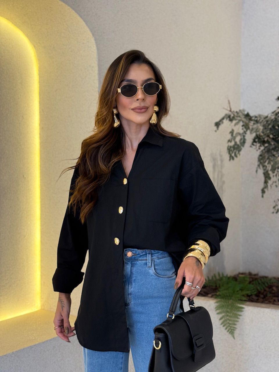 CAMISA NICOLE LISA PRETA