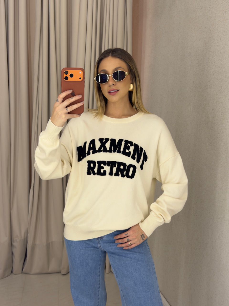 TRICOT VALÉRIA MANGA LONGA CREME