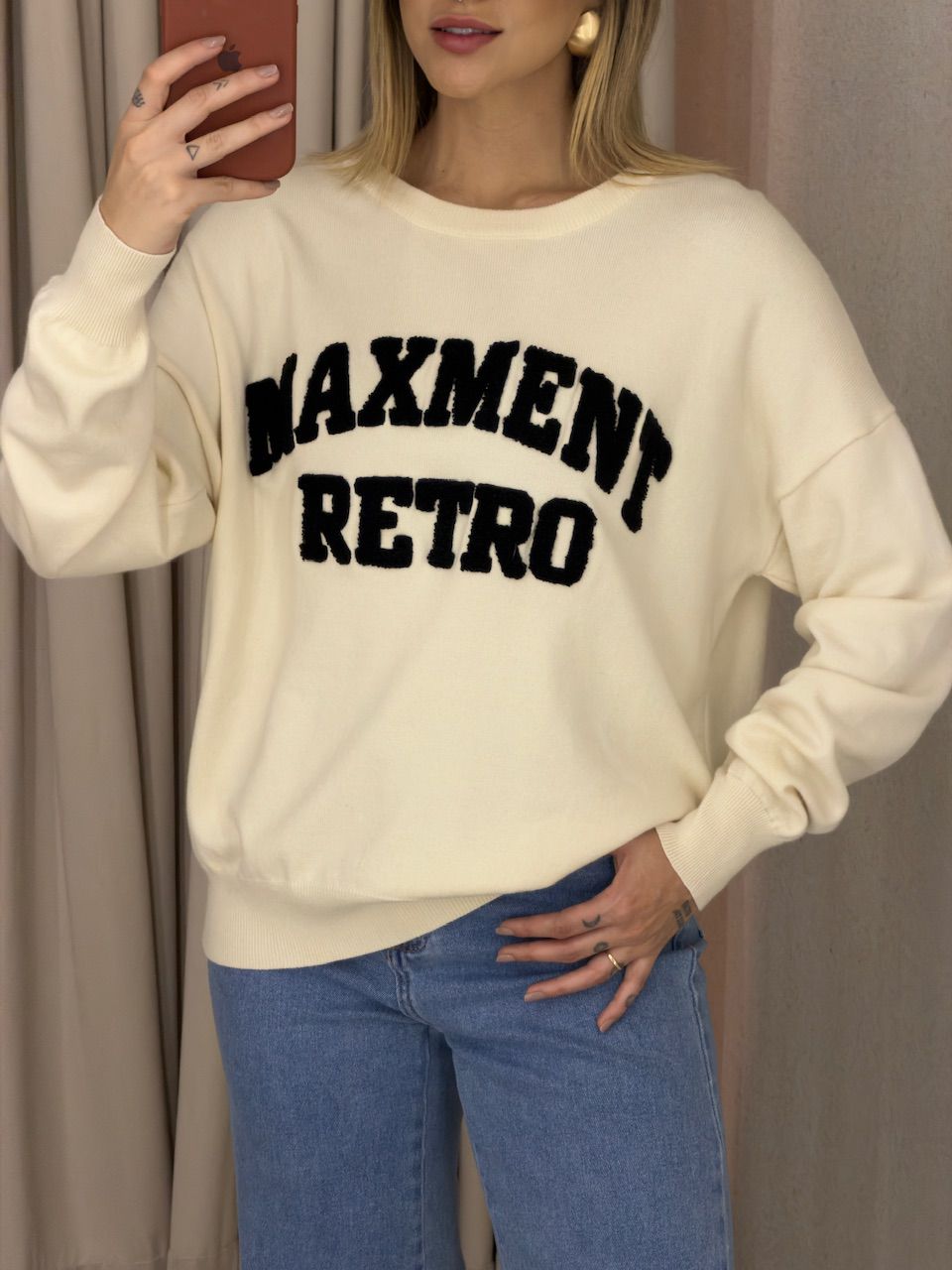 TRICOT VALÉRIA MANGA LONGA CREME