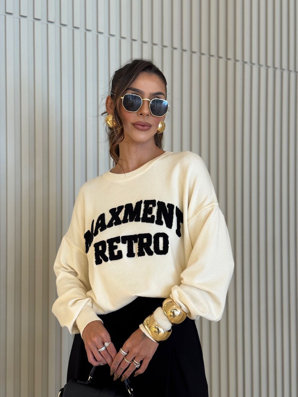 TRICOT VALÉRIA MANGA LONGA CREME - 0075210087 - CAROLLA FERRARO