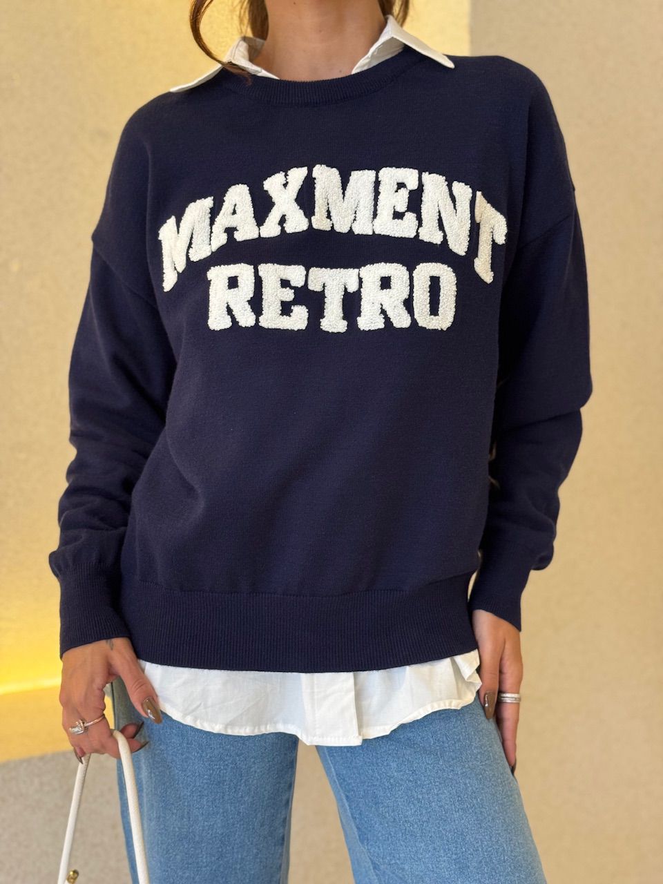 TRICOT VALÉRIA MANGA LONGA MARINHO