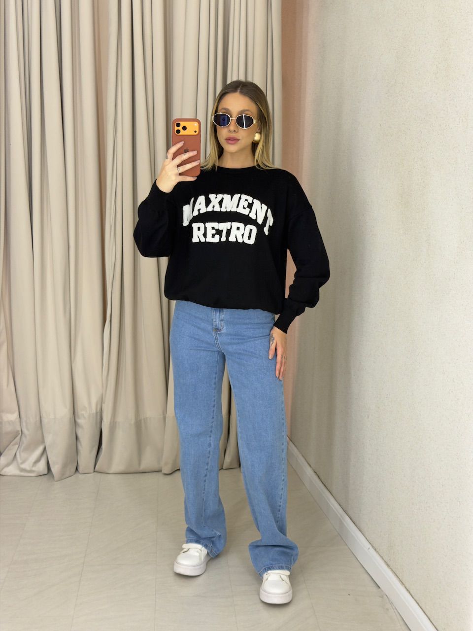 TRICOT VALÉRIA MANGA LONGA PRETO