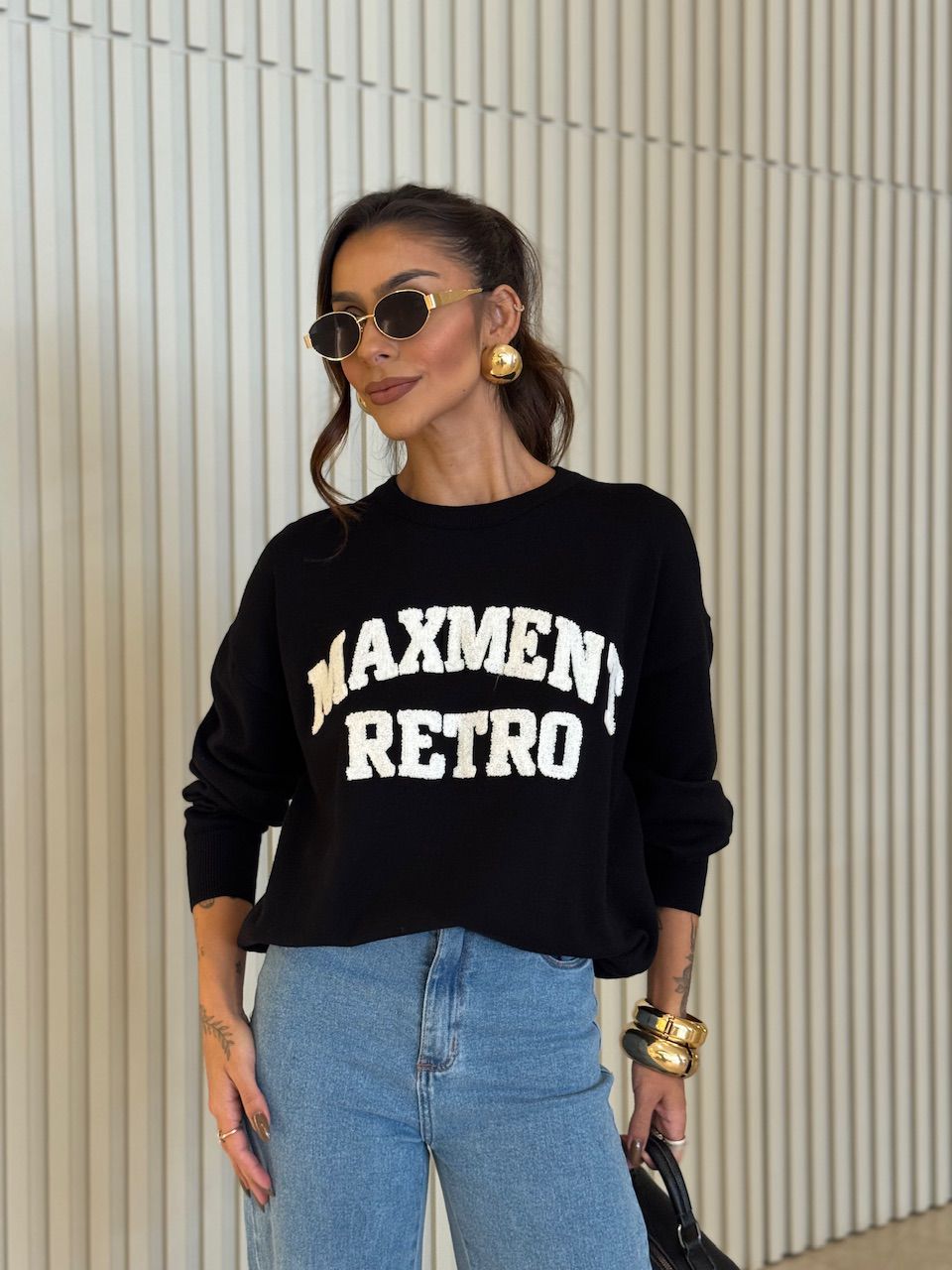 TRICOT VALÉRIA MANGA LONGA PRETO - 0075210032 - CAROLLA FERRARO