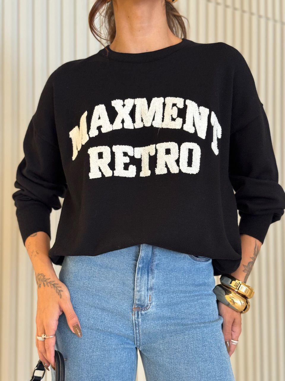 TRICOT VALÉRIA MANGA LONGA PRETO