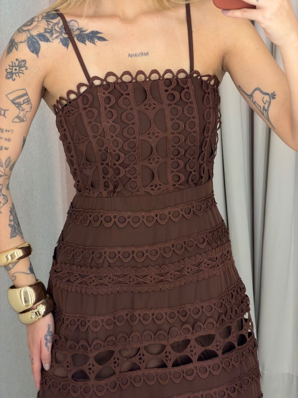 VESTIDO IRENE LAISE MARROM