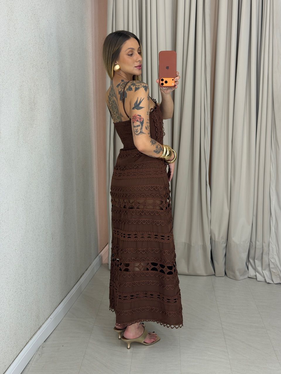 VESTIDO IRENE LAISE MARROM