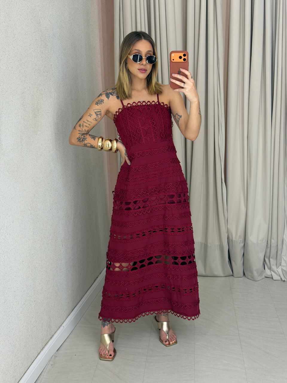 VESTIDO IRENE LAISE VINHO - 0070290168 - CAROLLA FERRARO