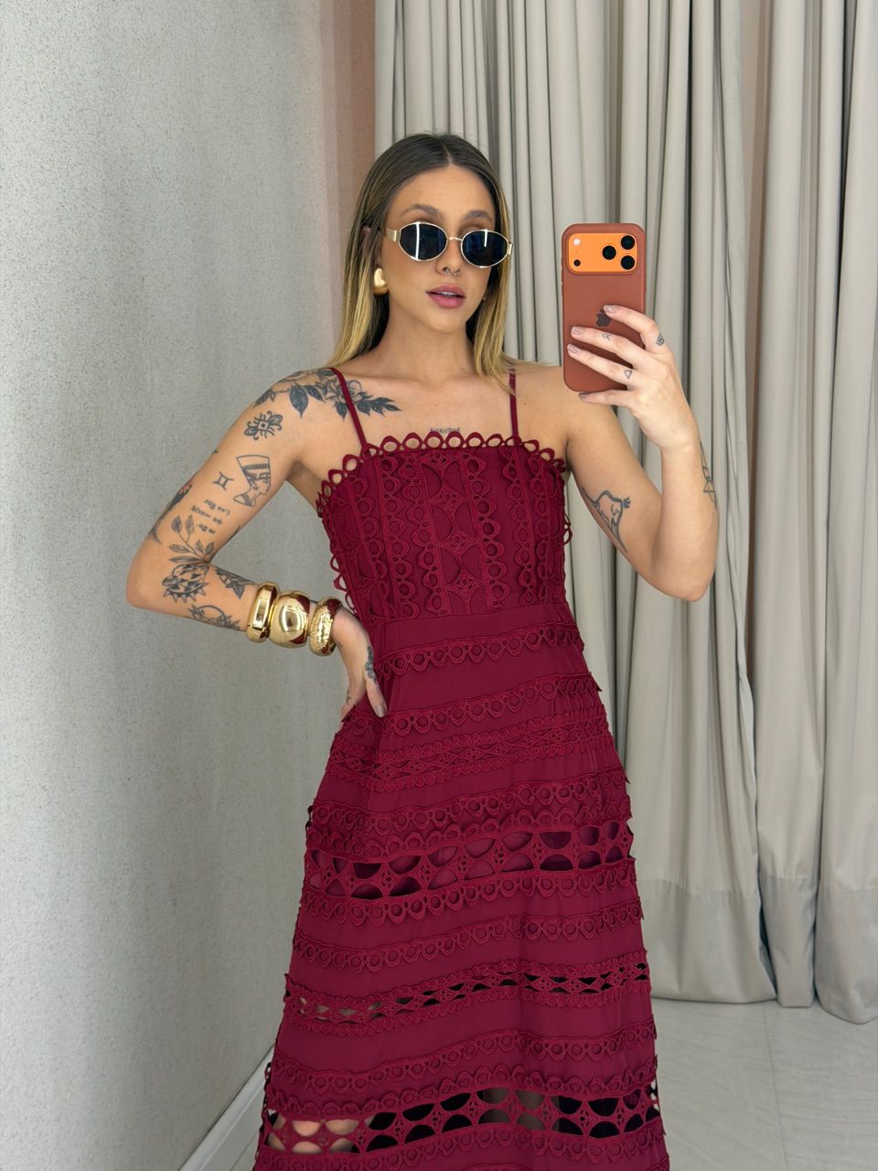 VESTIDO IRENE LAISE VINHO