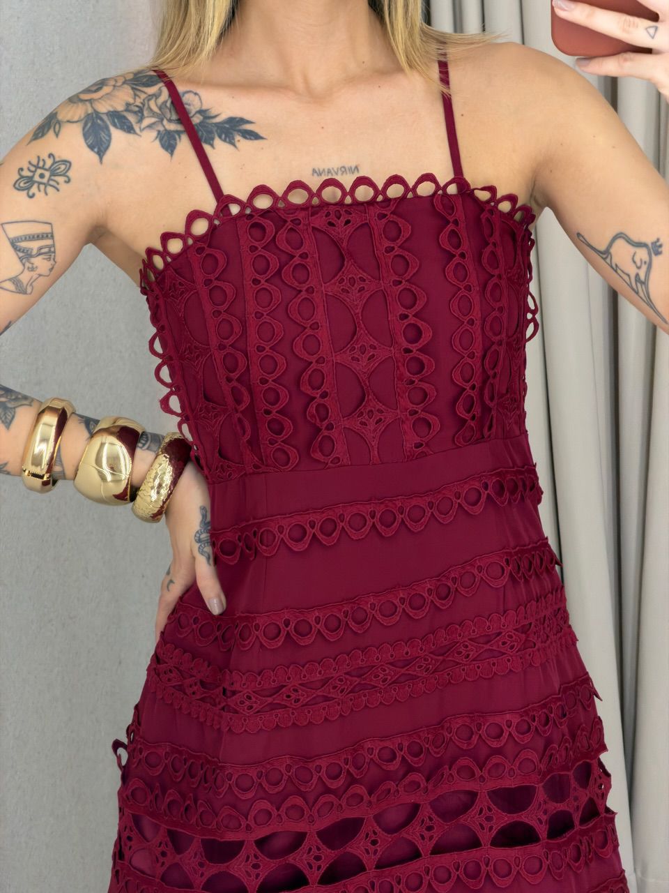 VESTIDO IRENE LAISE VINHO