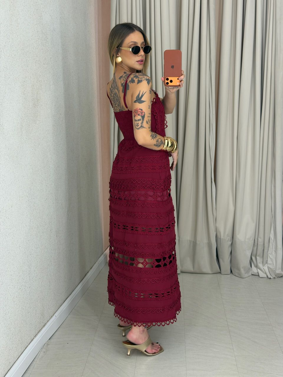 VESTIDO IRENE LAISE VINHO