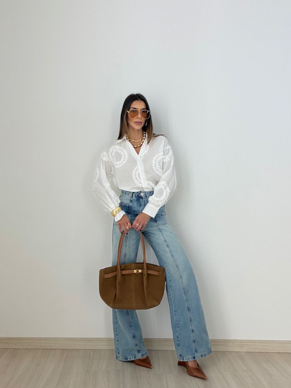 CAMISA GISELE BORDADA OFF