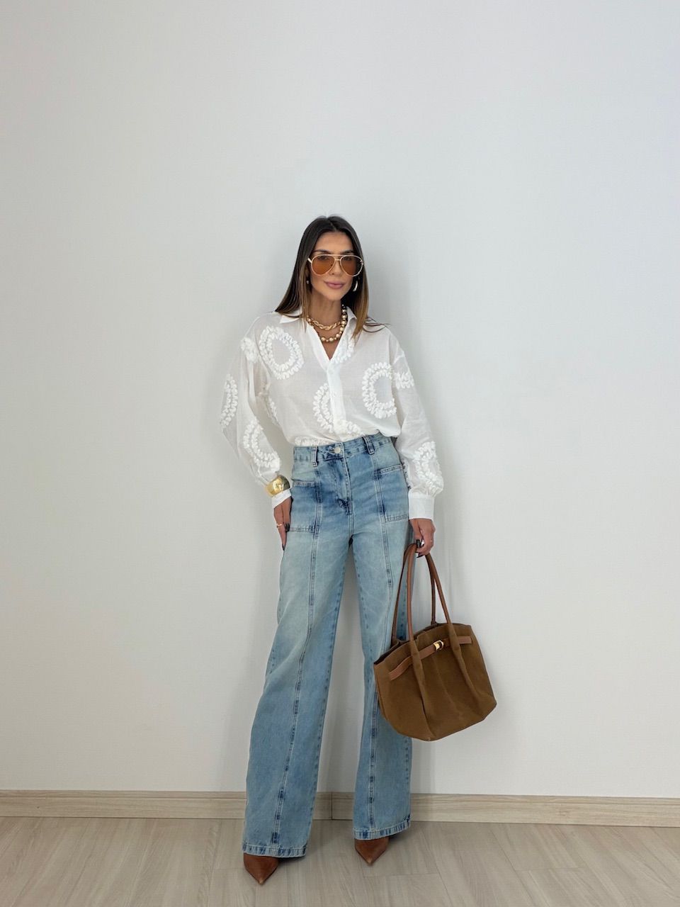 CAMISA GISELE BORDADA OFF