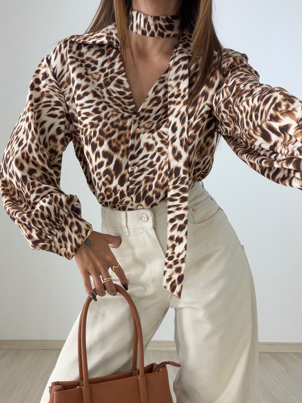 CAMISA JESSICA ONÇA ANIMAL PRINT