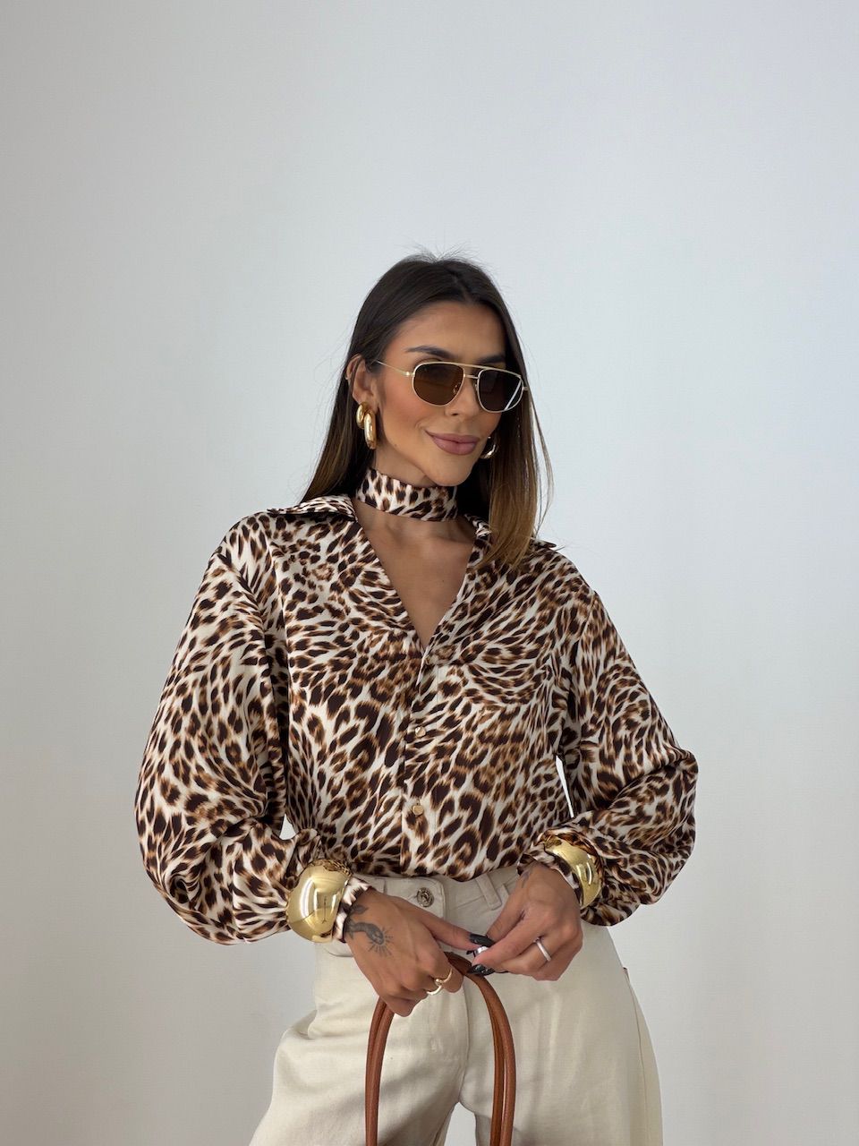 CAMISA JESSICA ONÇA ANIMAL PRINT
