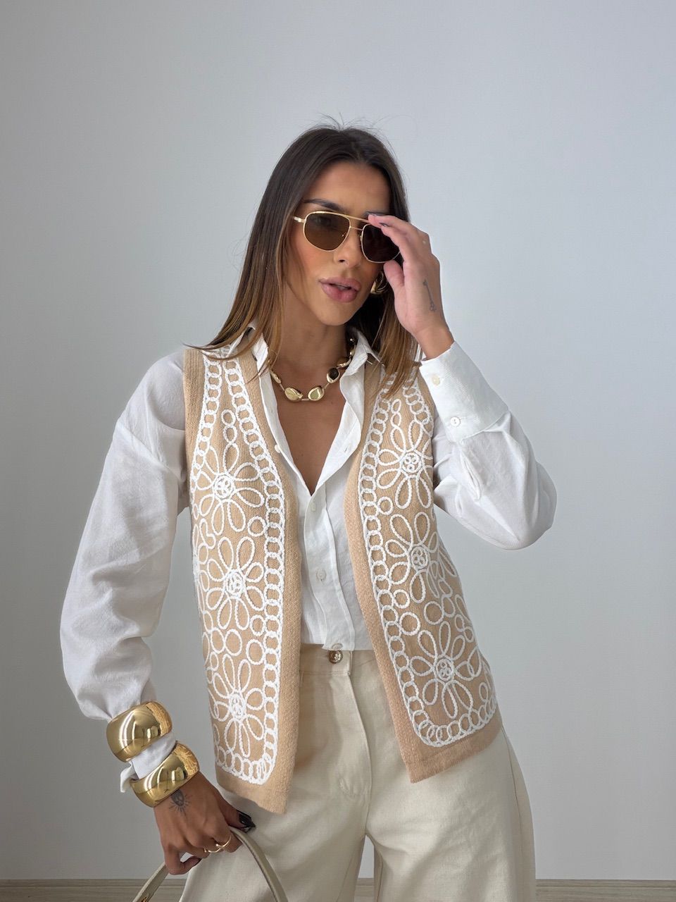 COLETE EMMA BORDADO CREME