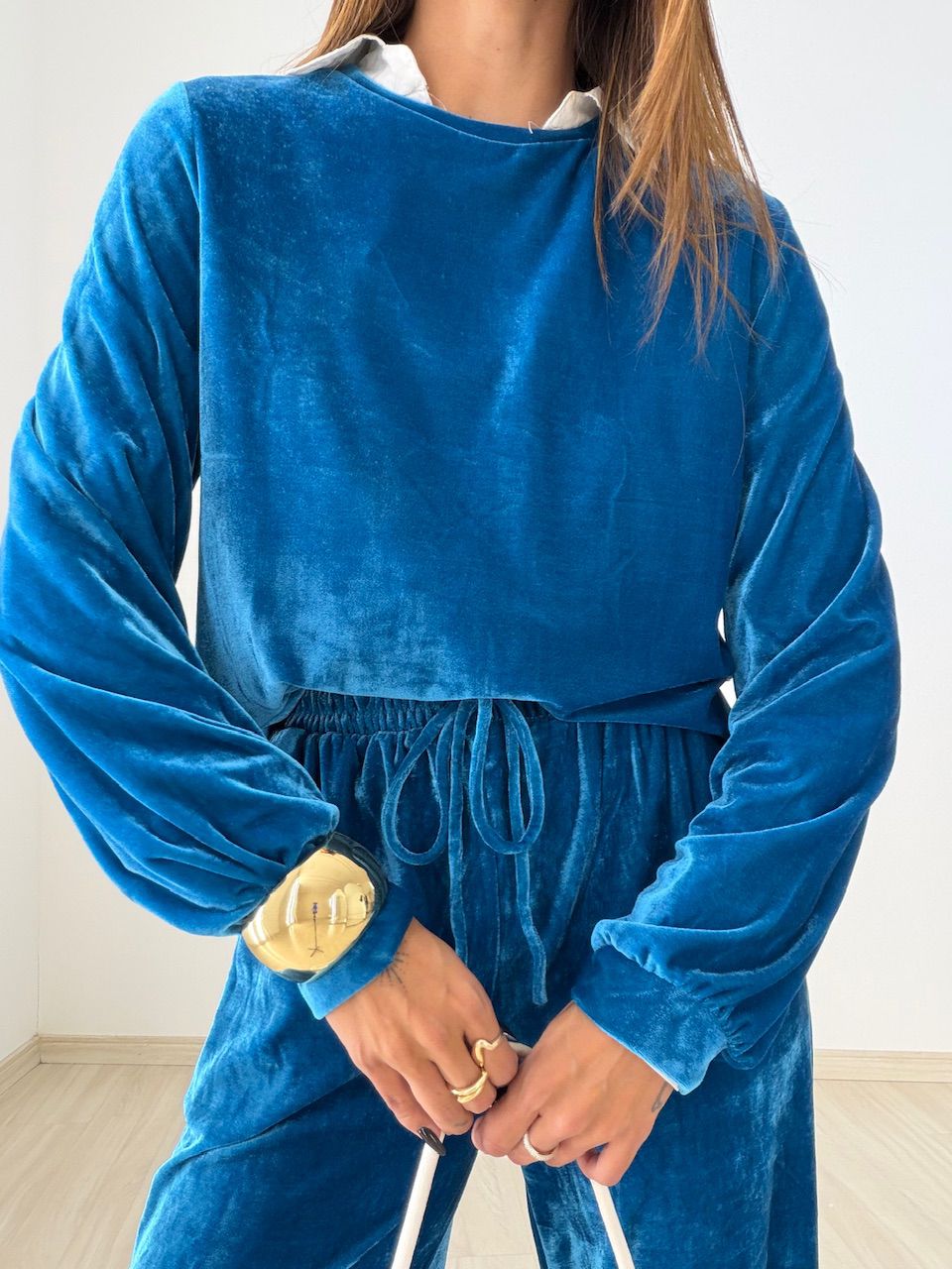 CONJUNTO VALESCA VELUDO AZUL