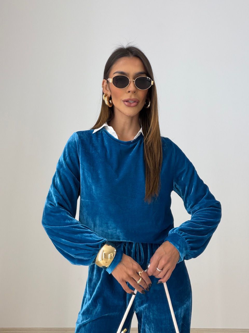 CONJUNTO VALESCA VELUDO AZUL