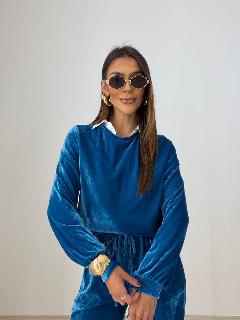 CONJUNTO VALESCA VELUDO AZUL