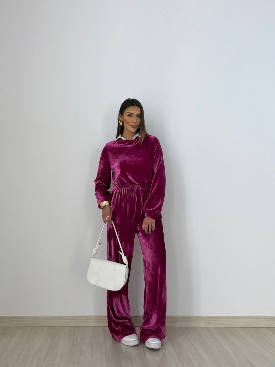 CONJUNTO VALESCA VELUDO PINK - 0077570037 - CAROLLA FERRARO