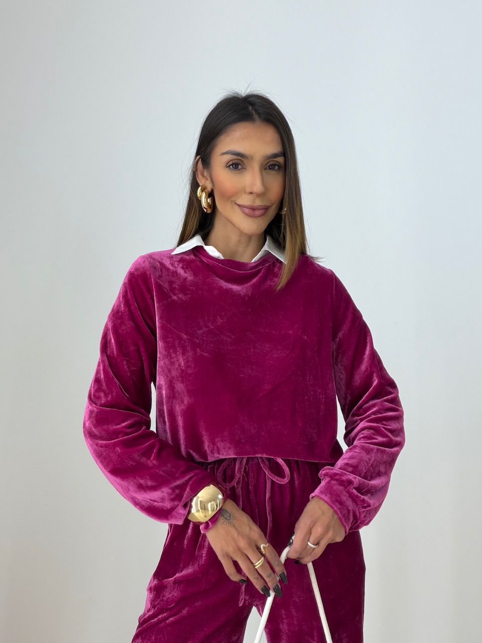 CONJUNTO VALESCA VELUDO PINK