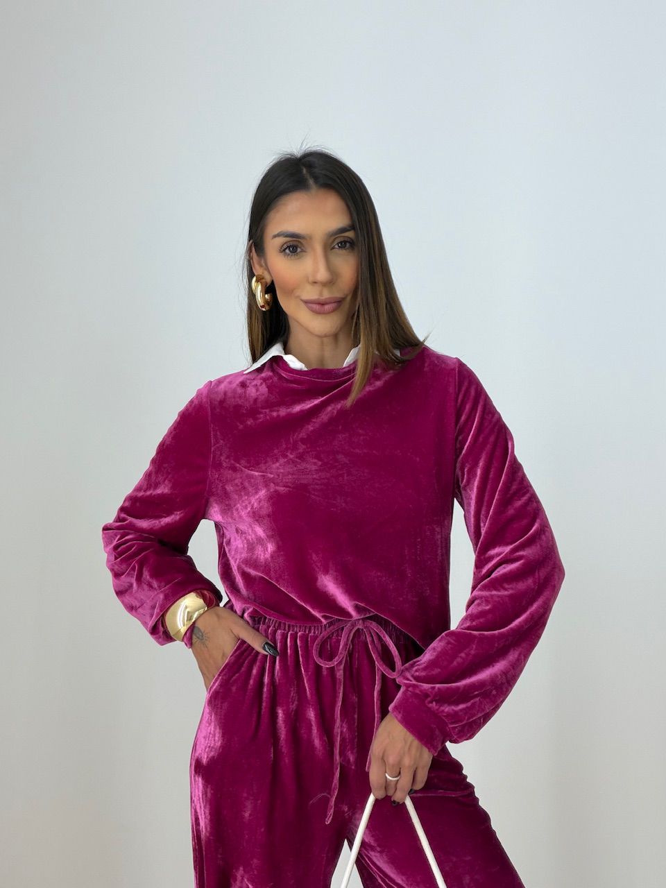 CONJUNTO VALESCA VELUDO PINK