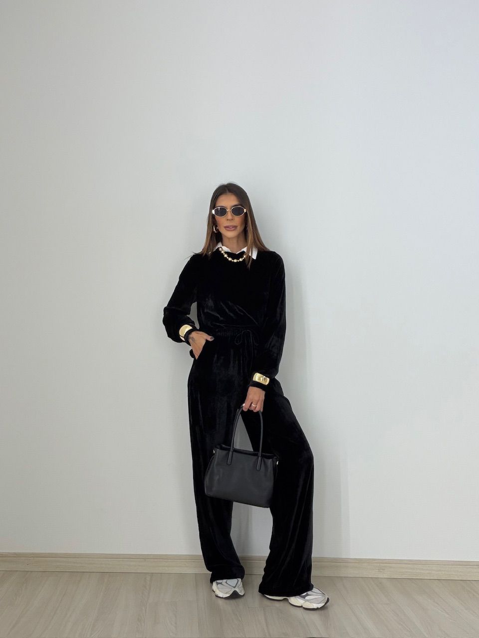 CONJUNTO VALESCA VELUDO PRETO