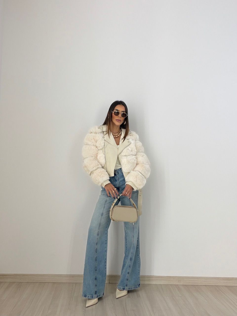 PUFFER MICHELE PELINHOS CREME