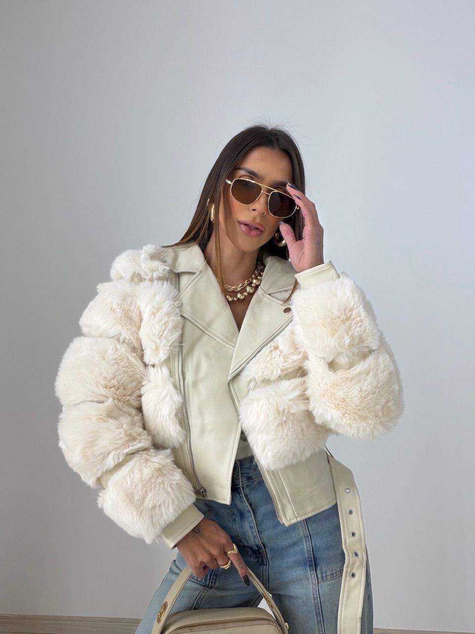 PUFFER MICHELE PELINHOS CREME