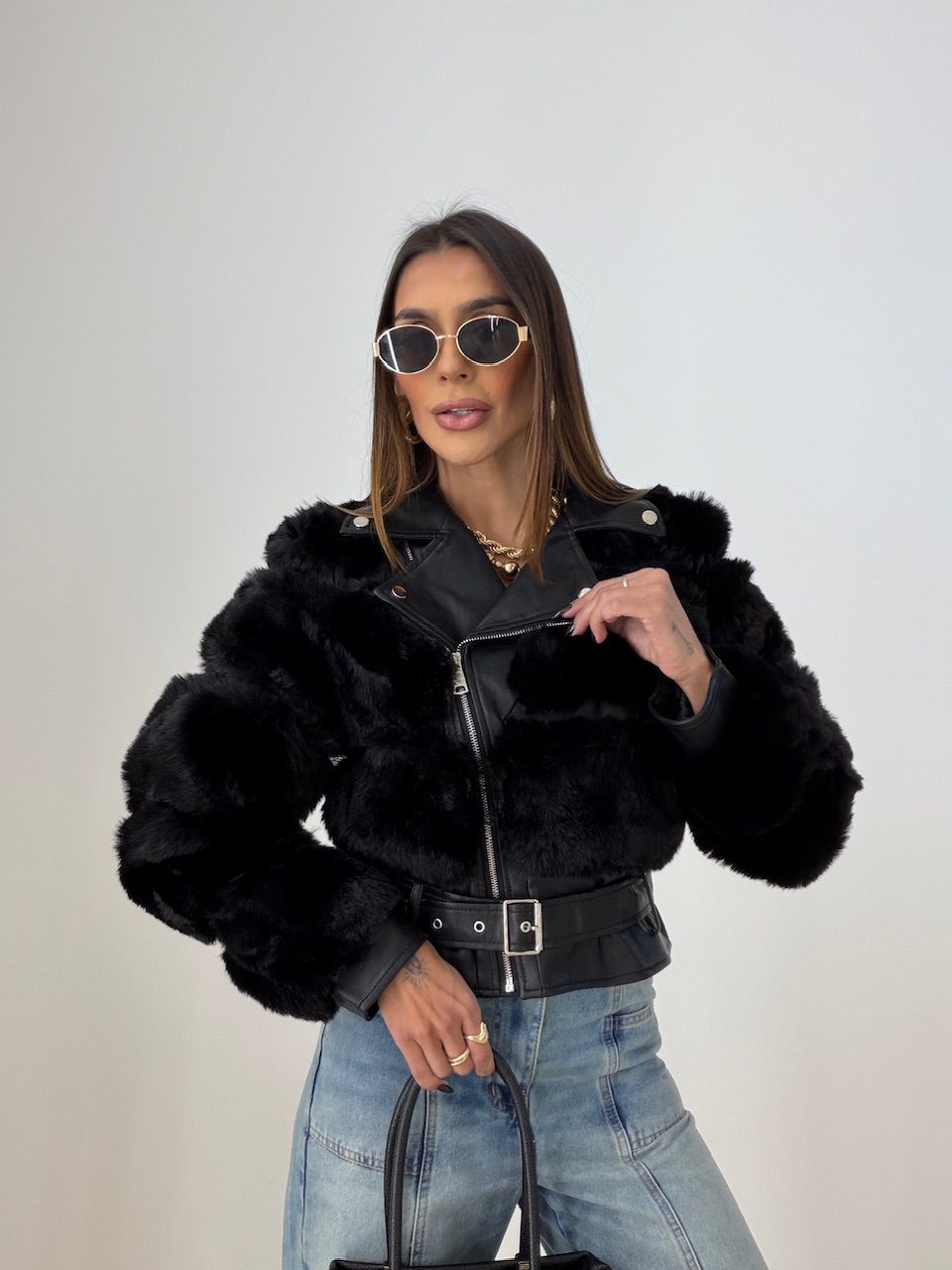 PUFFER MICHELE PELINHOS PRETA - 0077580033 - CAROLLA FERRARO