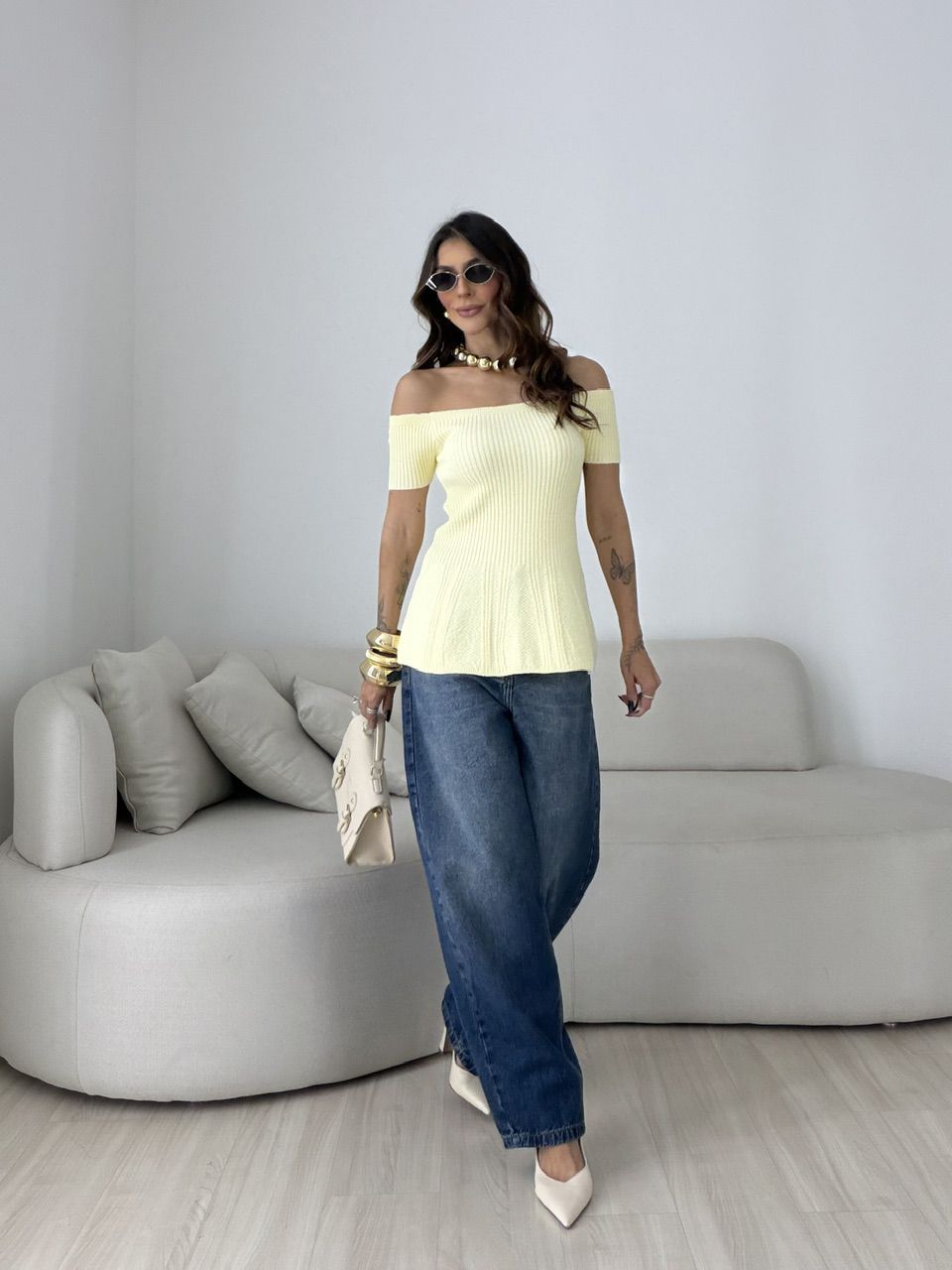BLUSA SUELI TRICOT AMARELA