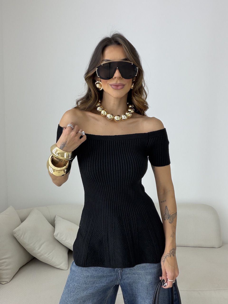 BLUSA SUELI TRICOT PRETA