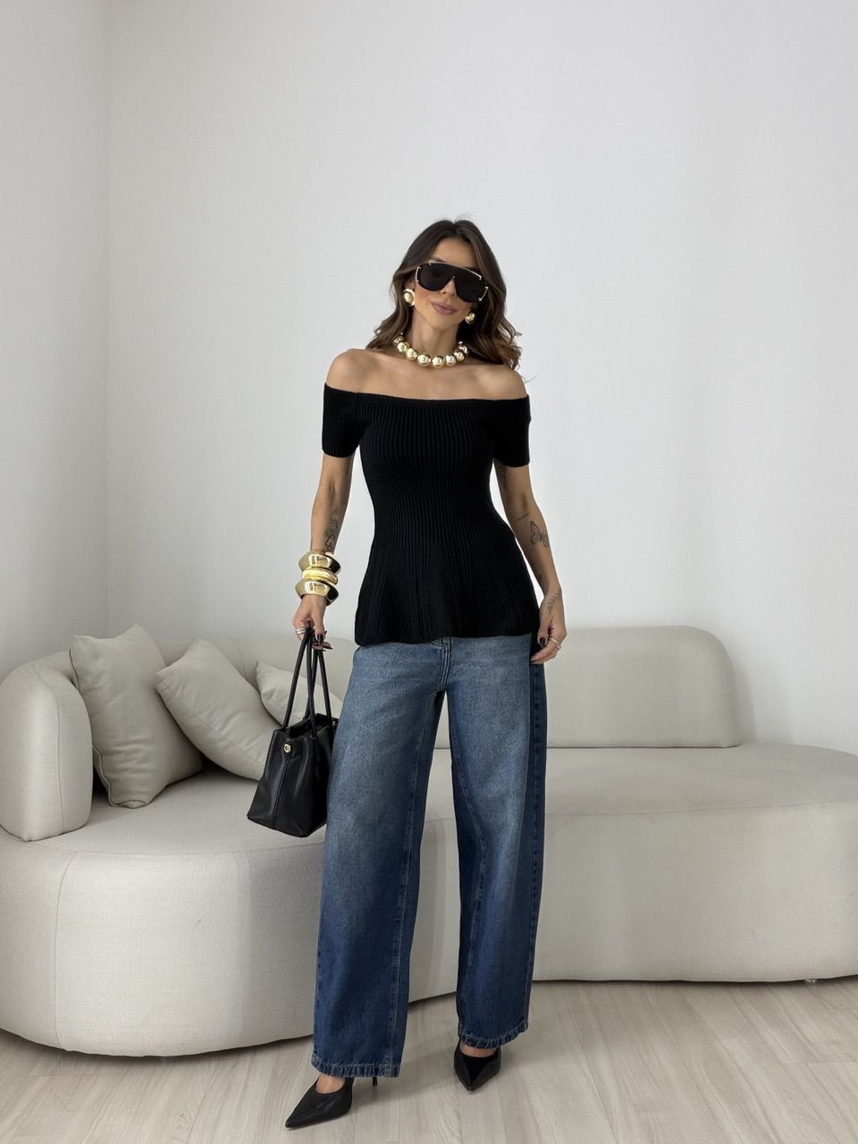 BLUSA SUELI TRICOT PRETA