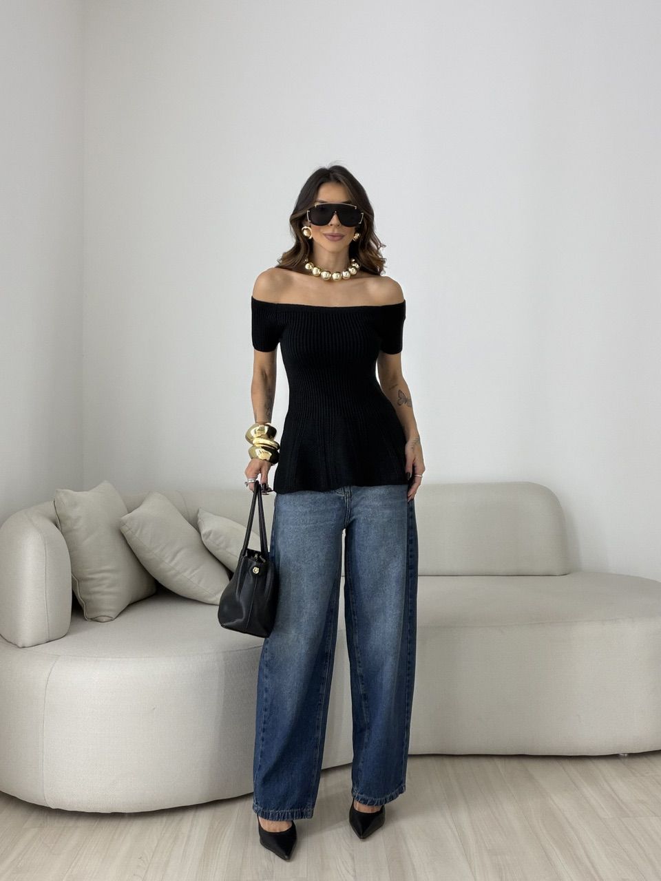 BLUSA SUELI TRICOT PRETA