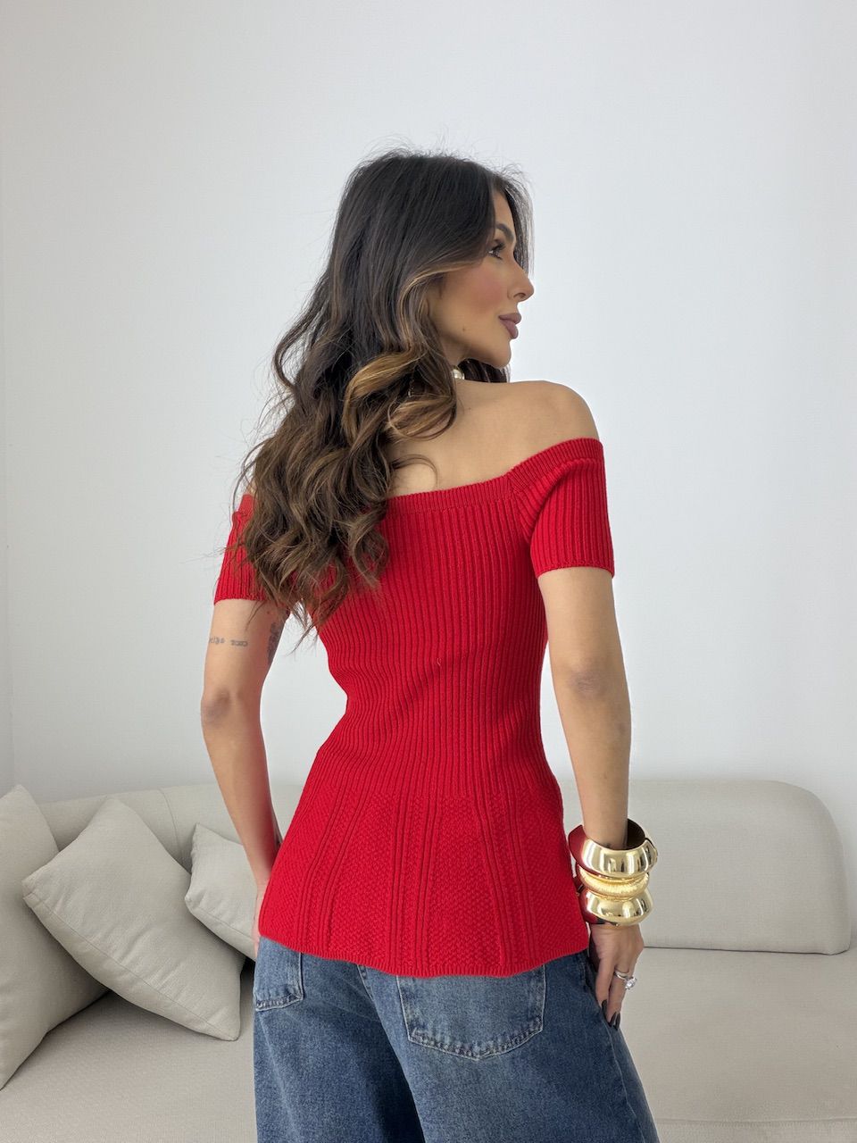BLUSA SUELI TRICOT VERMELHA