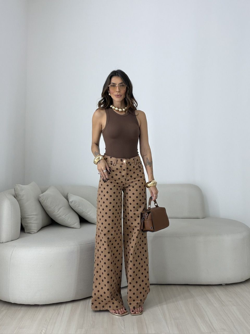 CALÇA FABIANA POÁ CAPUCCINO 