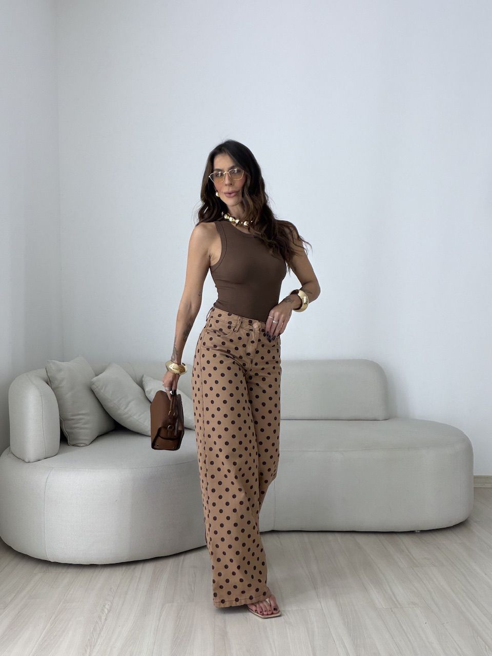 CALÇA FABIANA POÁ CAPUCCINO 