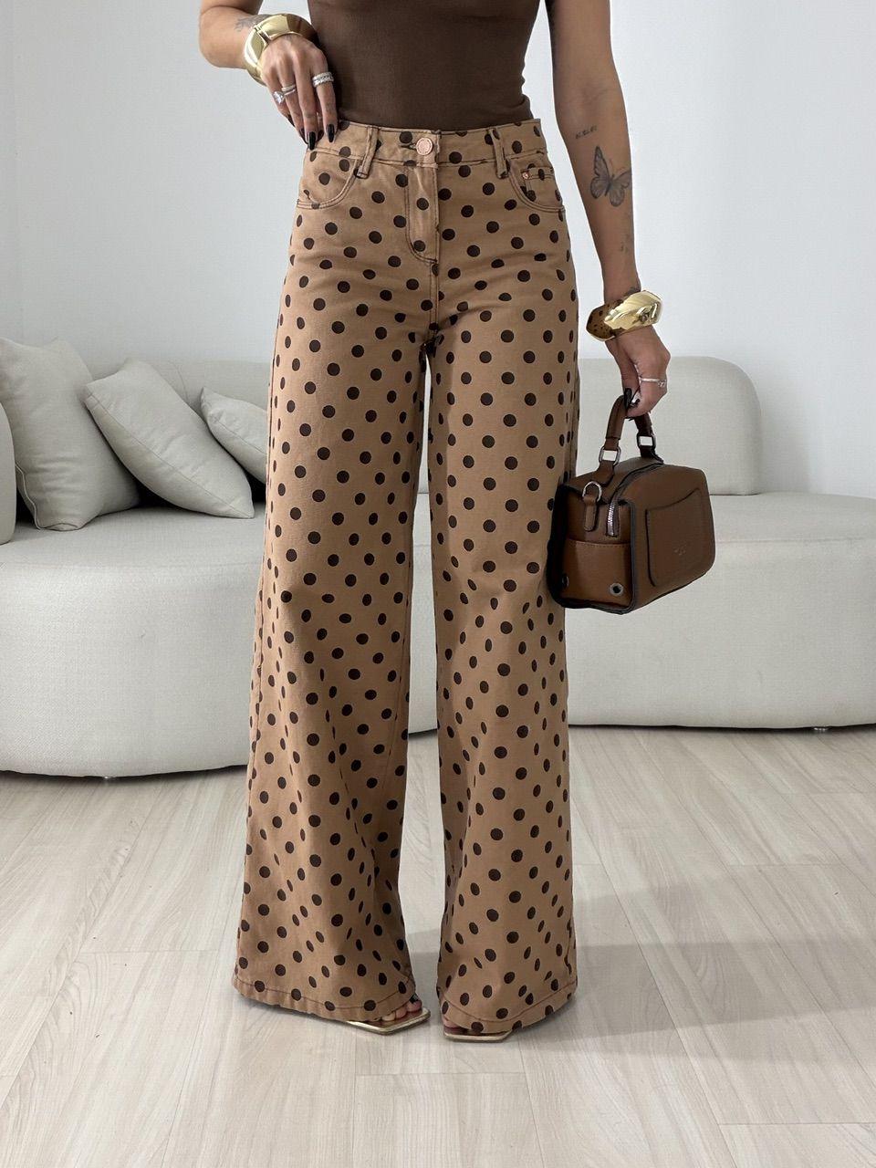CALÇA FABIANA POÁ CAPUCCINO 