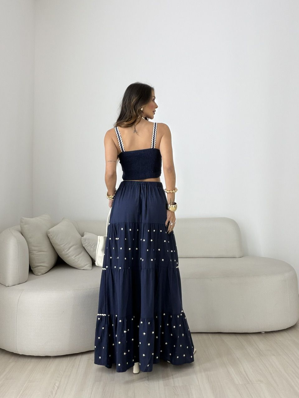CONJUNTO KARINA SAIA LONGA MARINHO