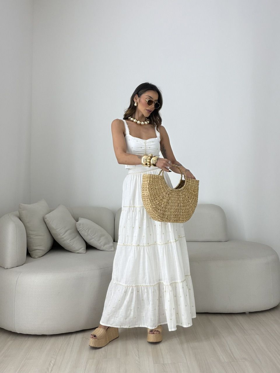 CONJUNTO KARINA SAIA LONGA OFF - 0079970048 - CAROLLA FERRARO