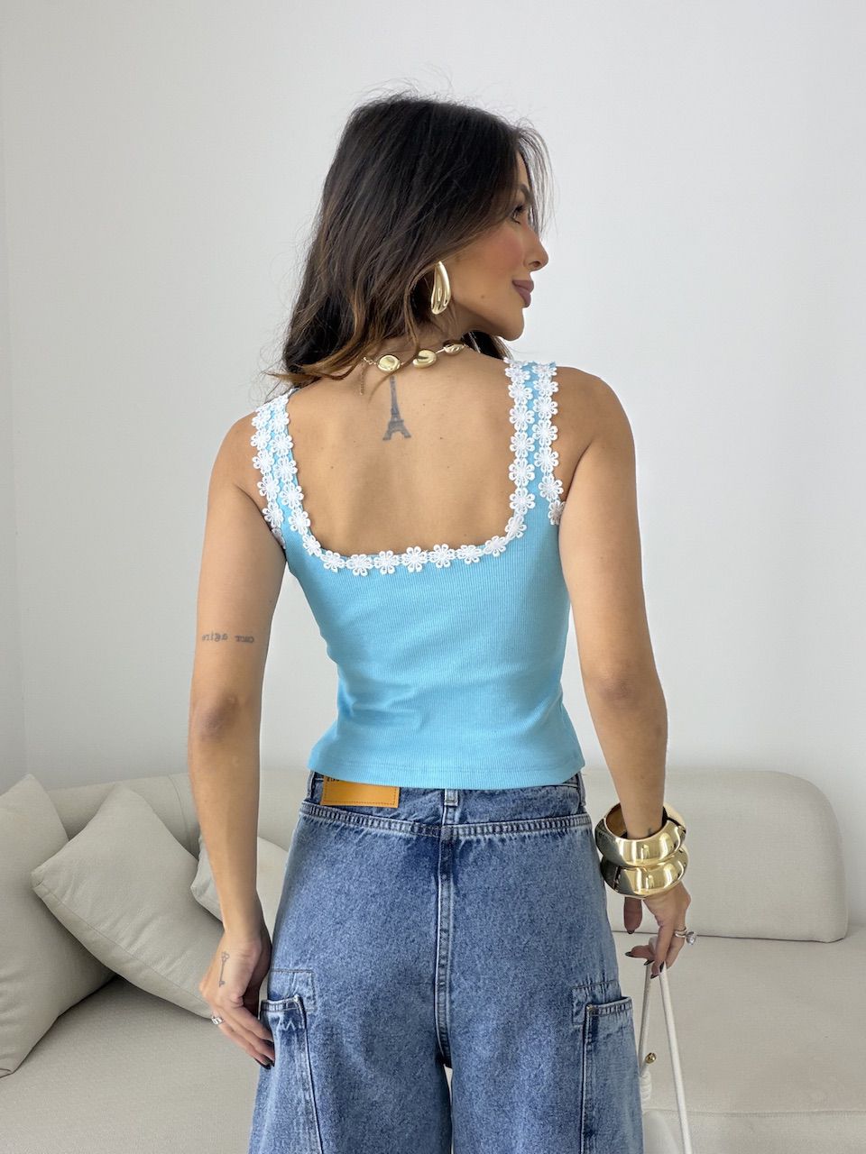 CROPPED CARLA FLORES AZUL