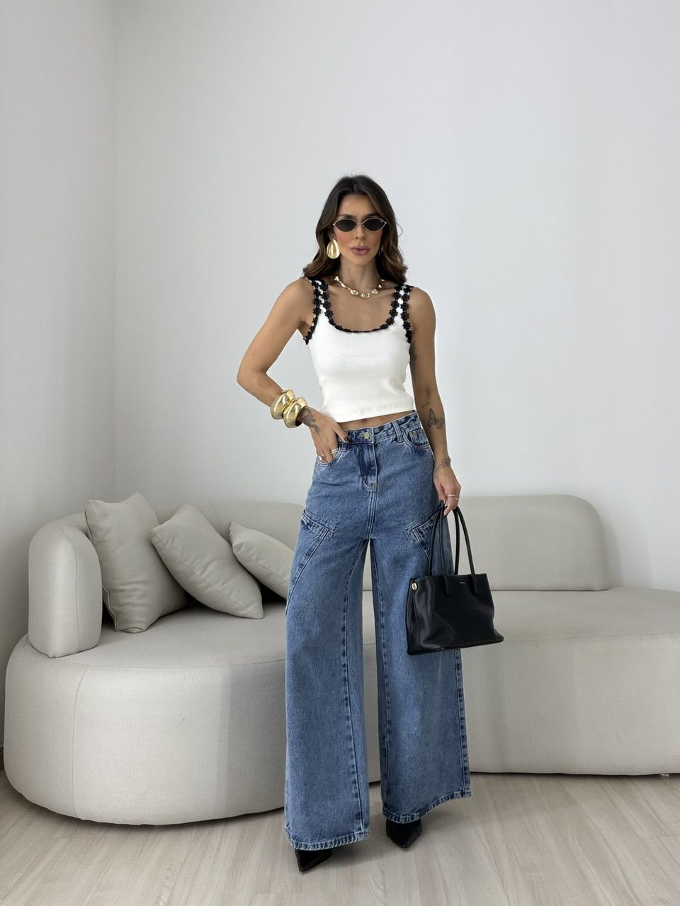 CROPPED CARLA FLORES MARFIM
