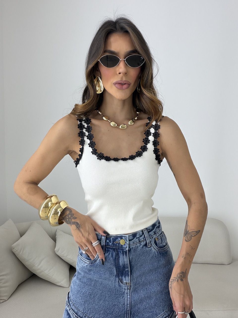 CROPPED CARLA FLORES MARFIM