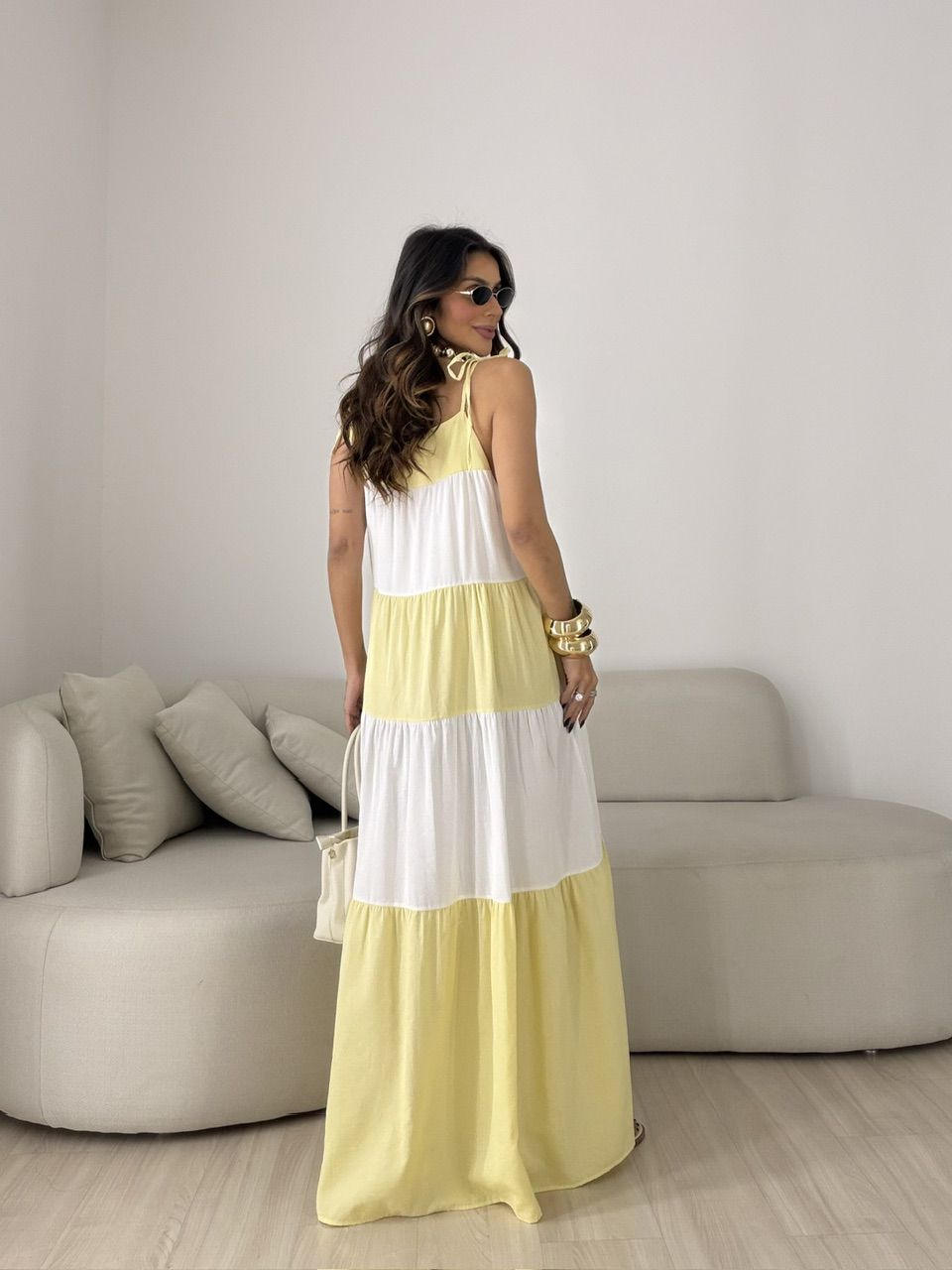 VESTIDO JANAÍNA ALCINHA AMARELO