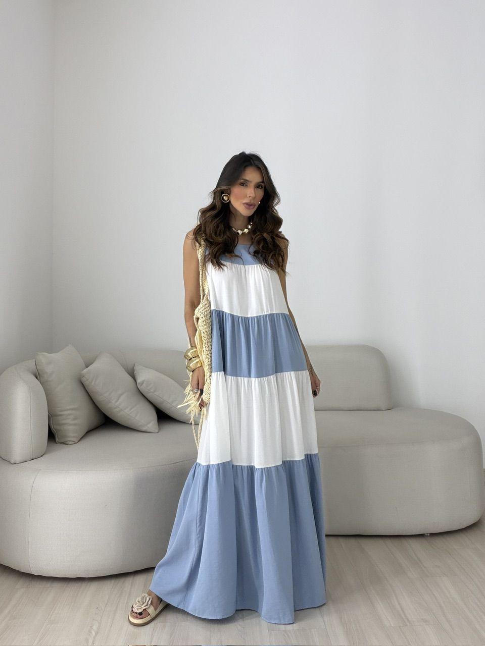 VESTIDO JANAÍNA ALCINHA AZUL