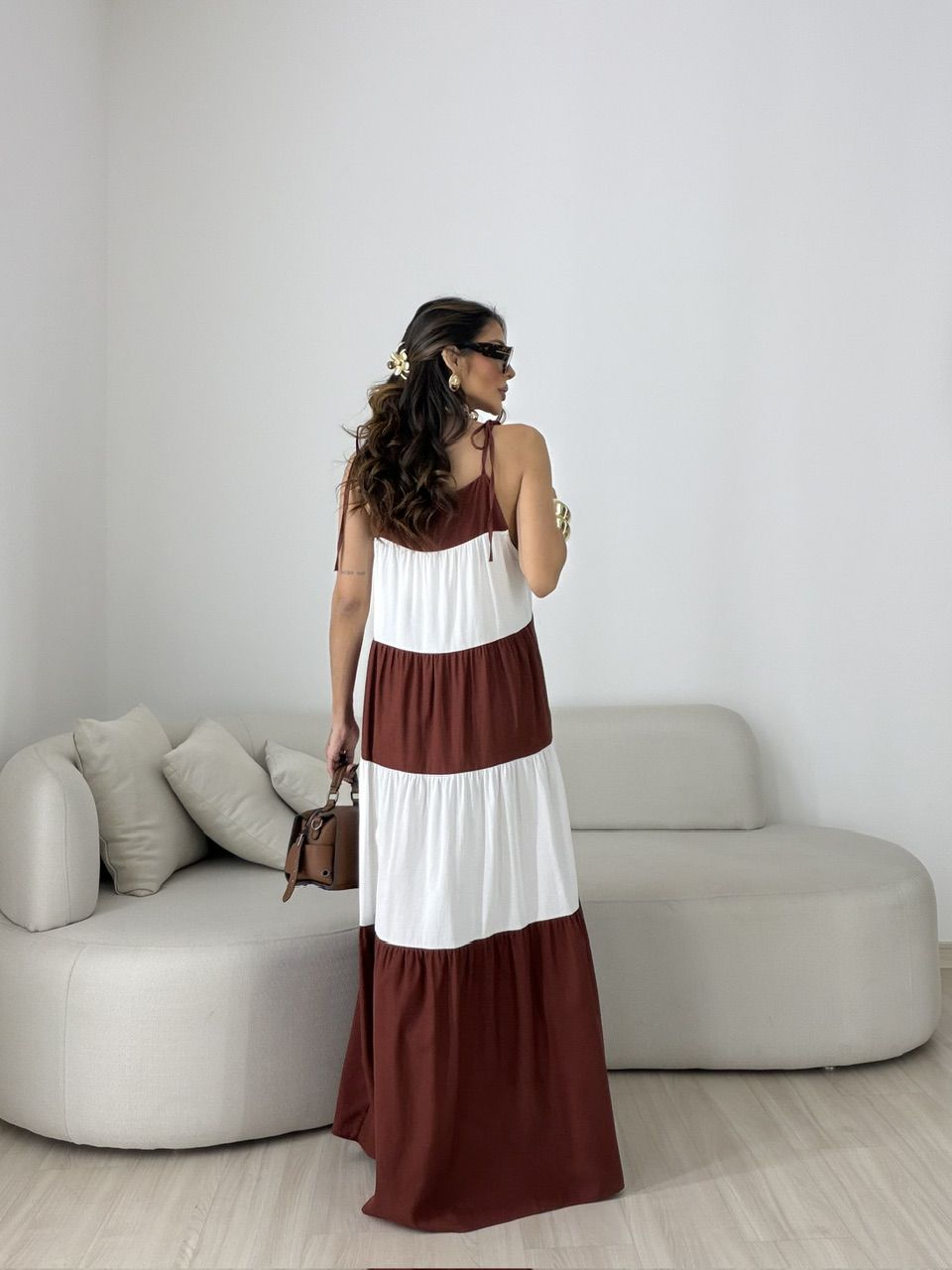 VESTIDO JANAÍNA ALCINHA CAFÉ